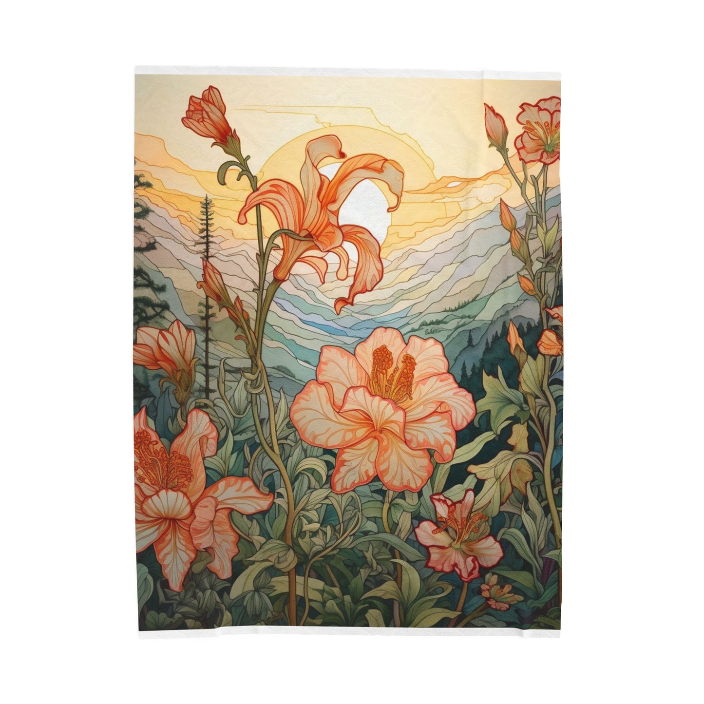 Alpine Garden at Dawn- Plush Blanket