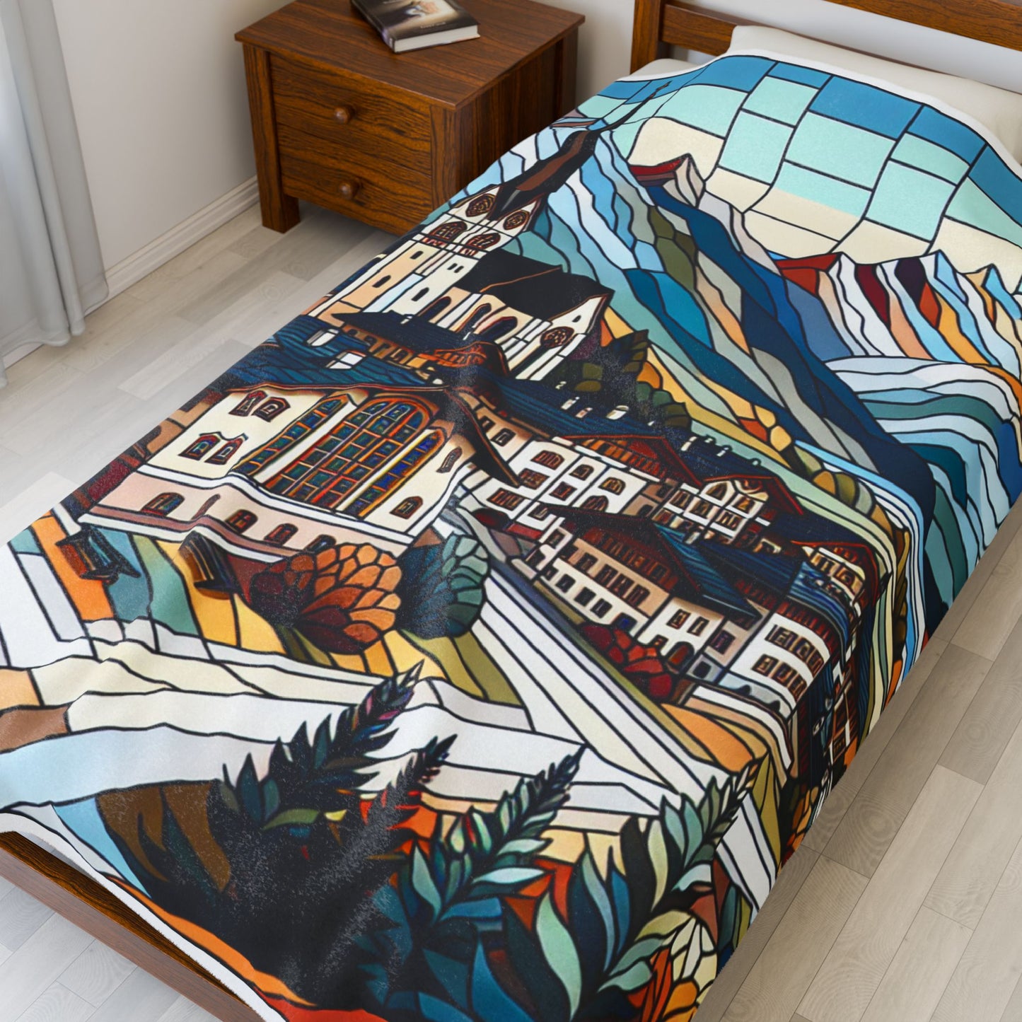 Alpine Mosaic Retreat- Plush Blanket