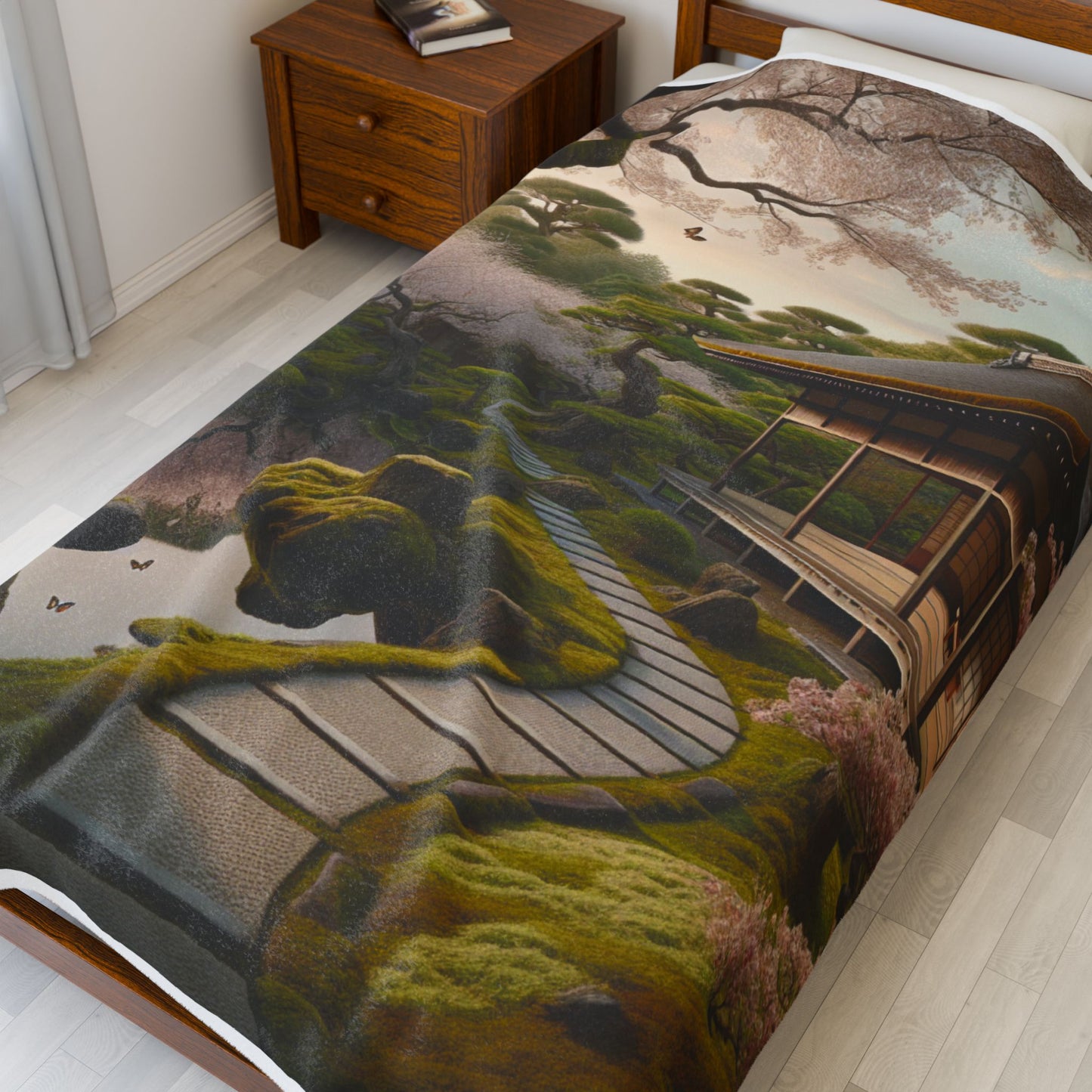 Tranquil Garden Pathway- Plush Blanket