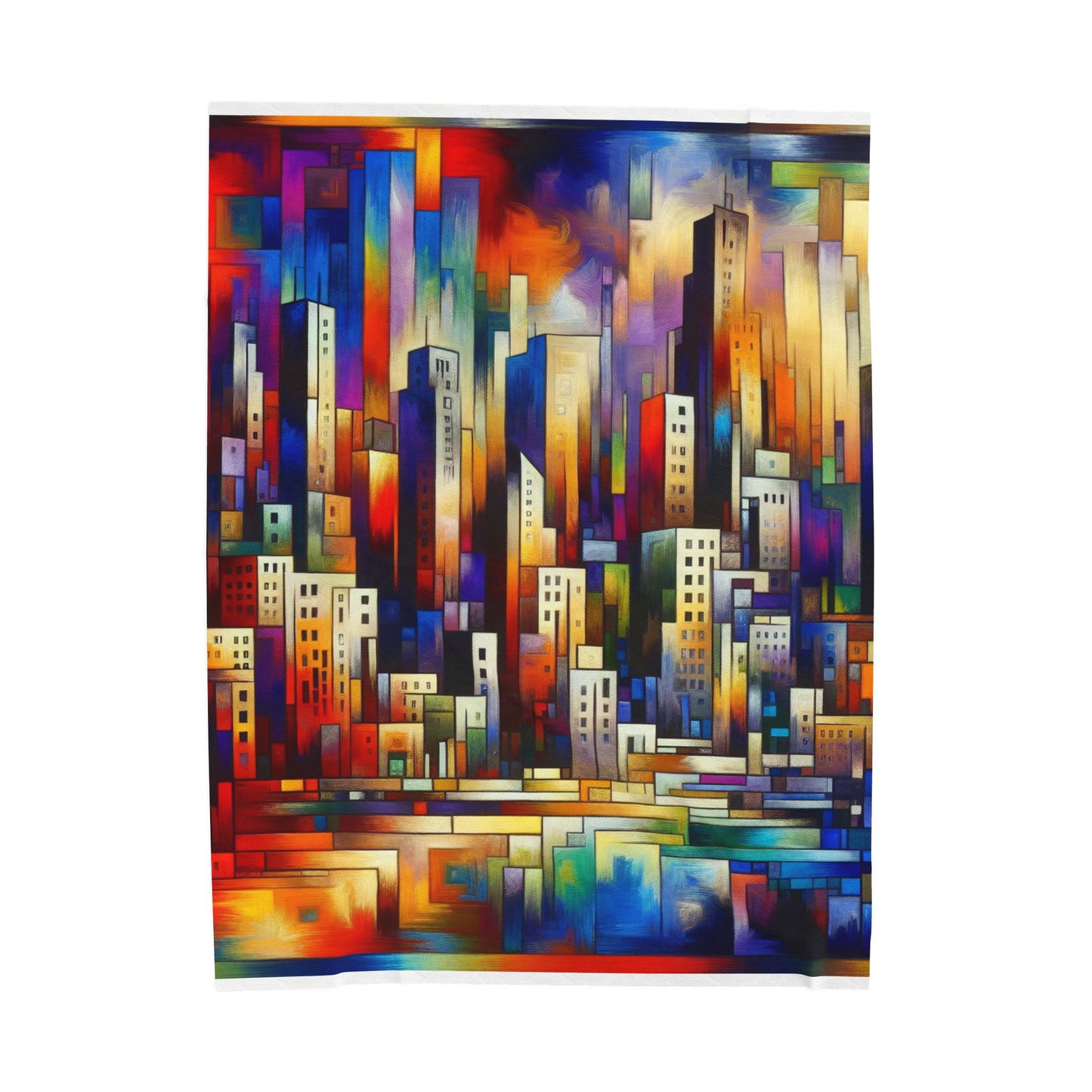 Cityscape Infused with Color- Plush Blanket