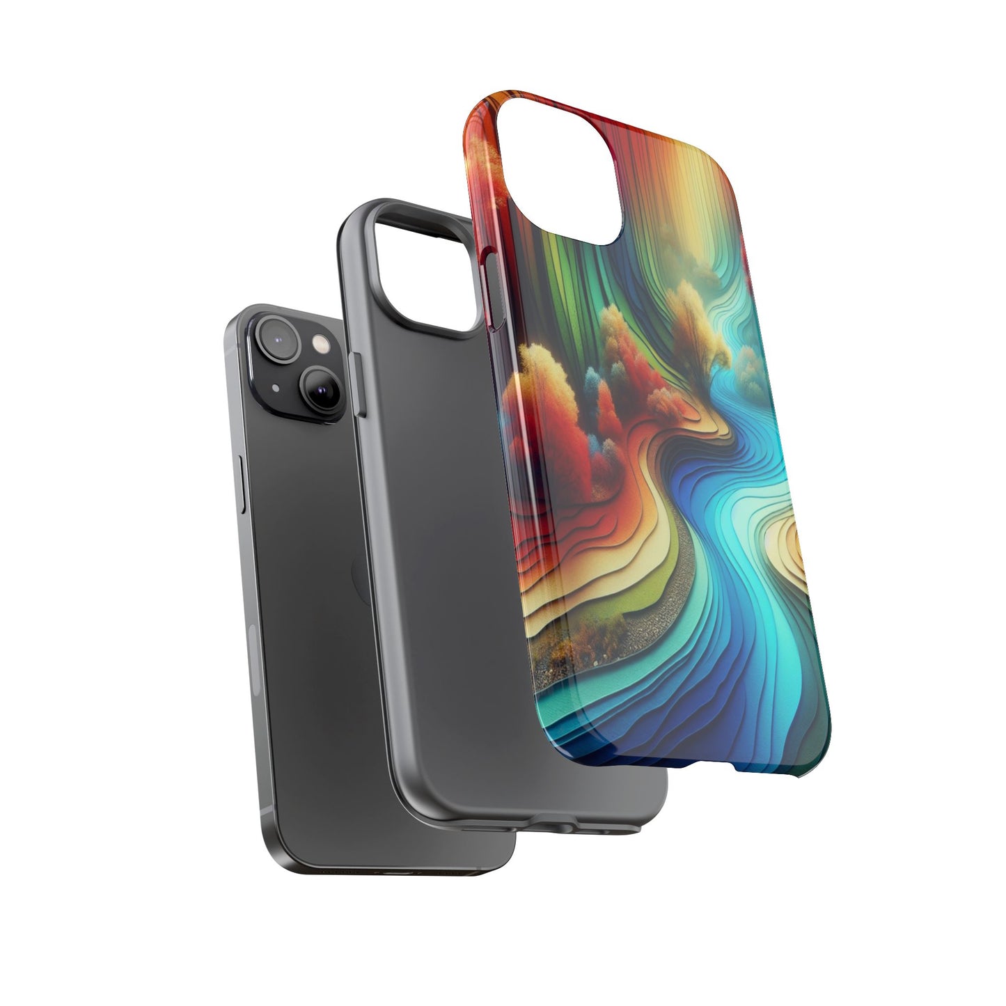 Protective River of Colors Iphone Case Compatible With Iphone 16 15 14 - Iphone Cover