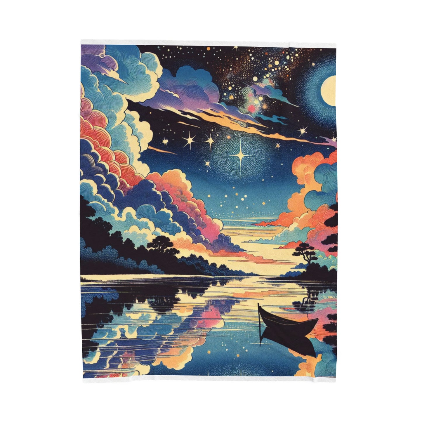 River Under Celestial Glow - Plush Blanket