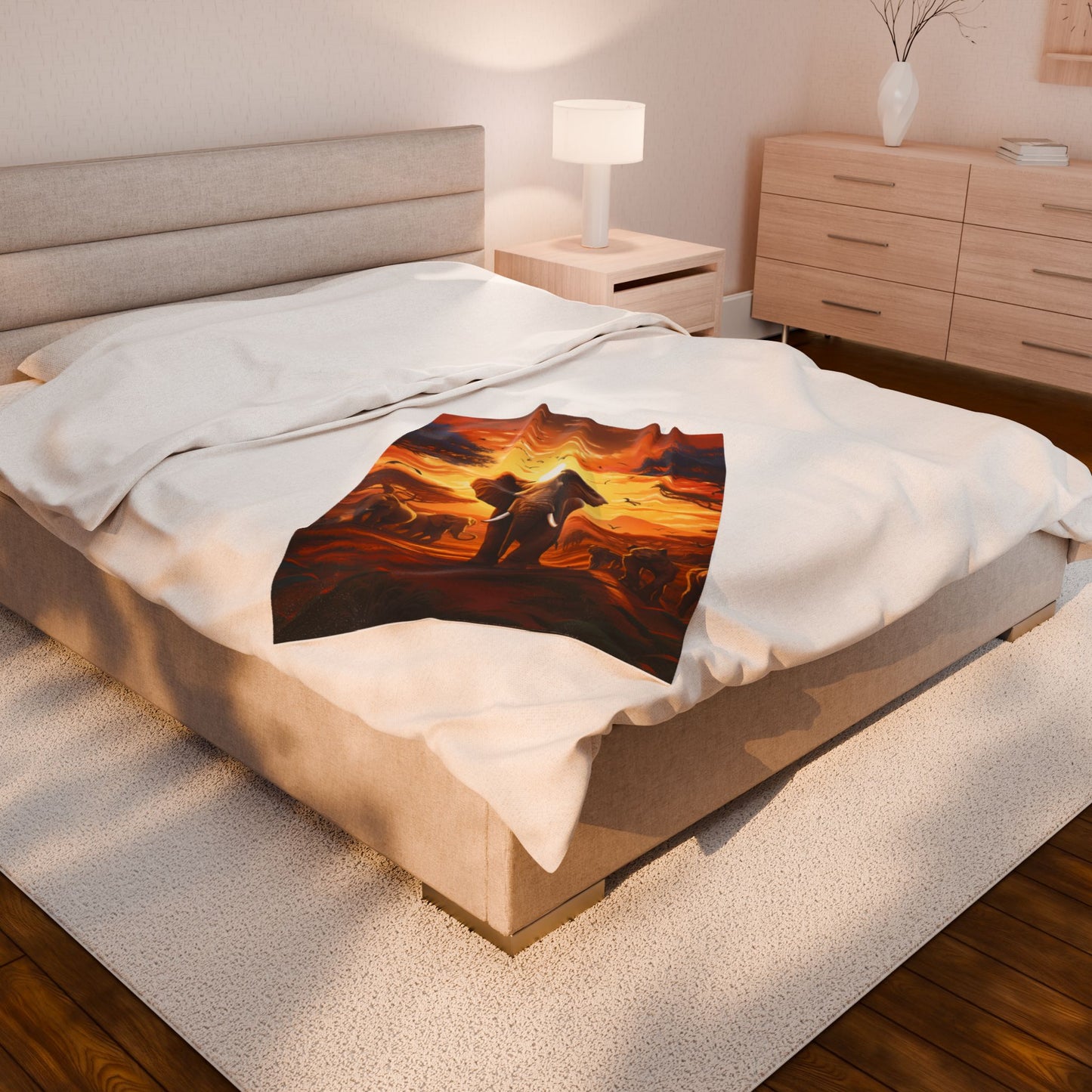 Savanna Sovereigns at Dawn- Plush Blanket