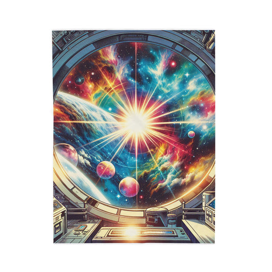 Galaxy Portal View from Spacecraft - Plush Blanket
