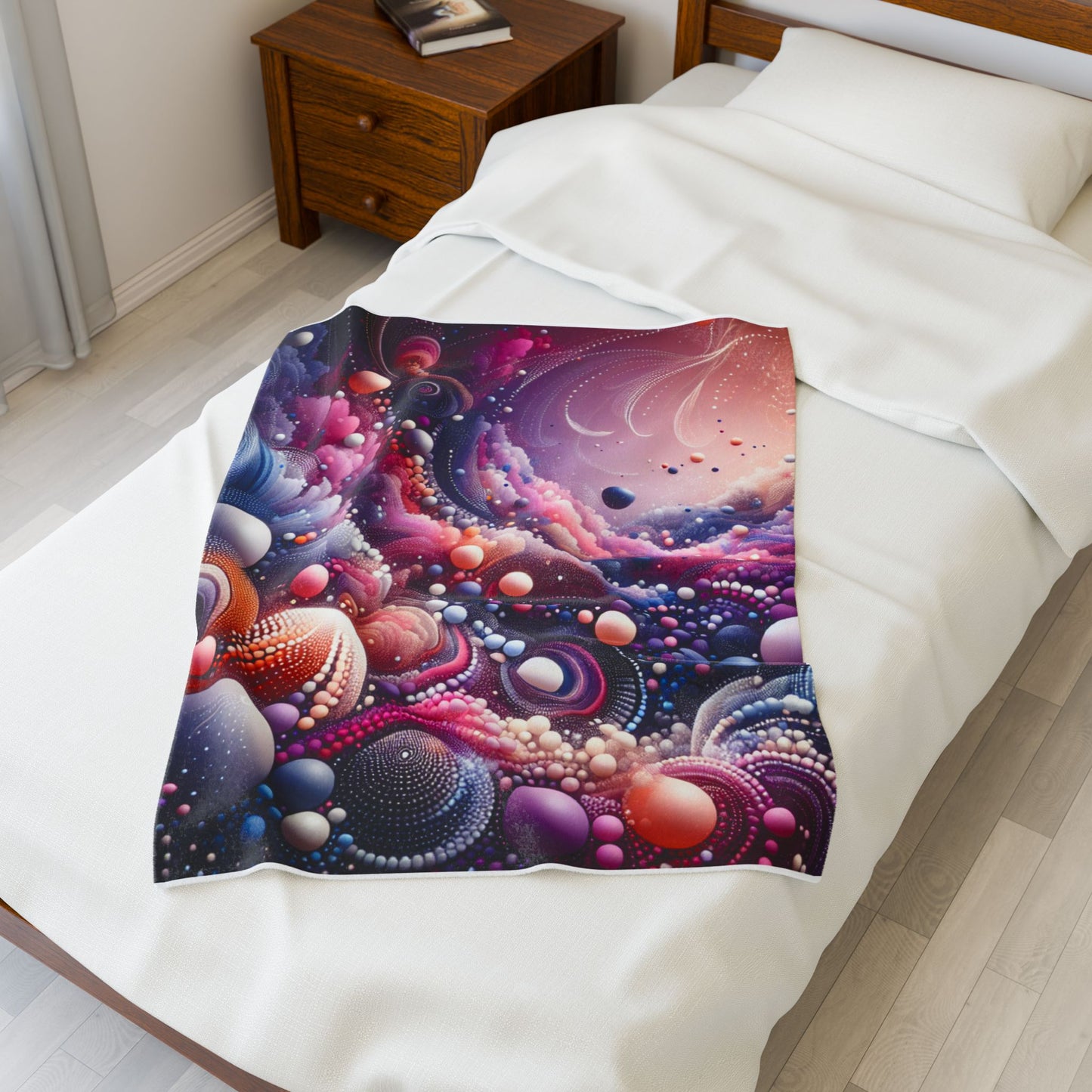 Celestial Dance of Spheres - Plush Blanket