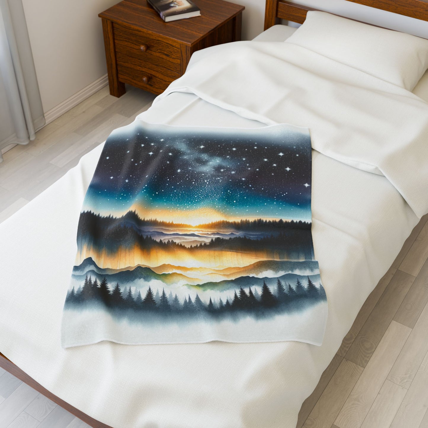 Starlit Mystique Vista - Plush Blanket