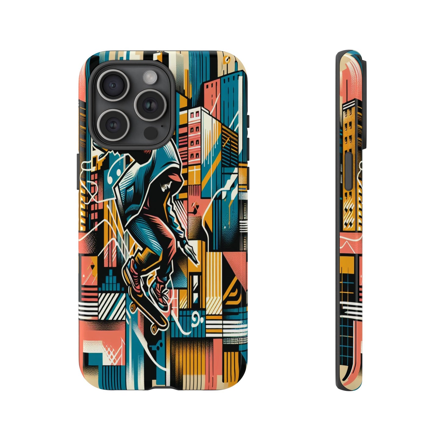 Skater in the Cityscape - Phone Case