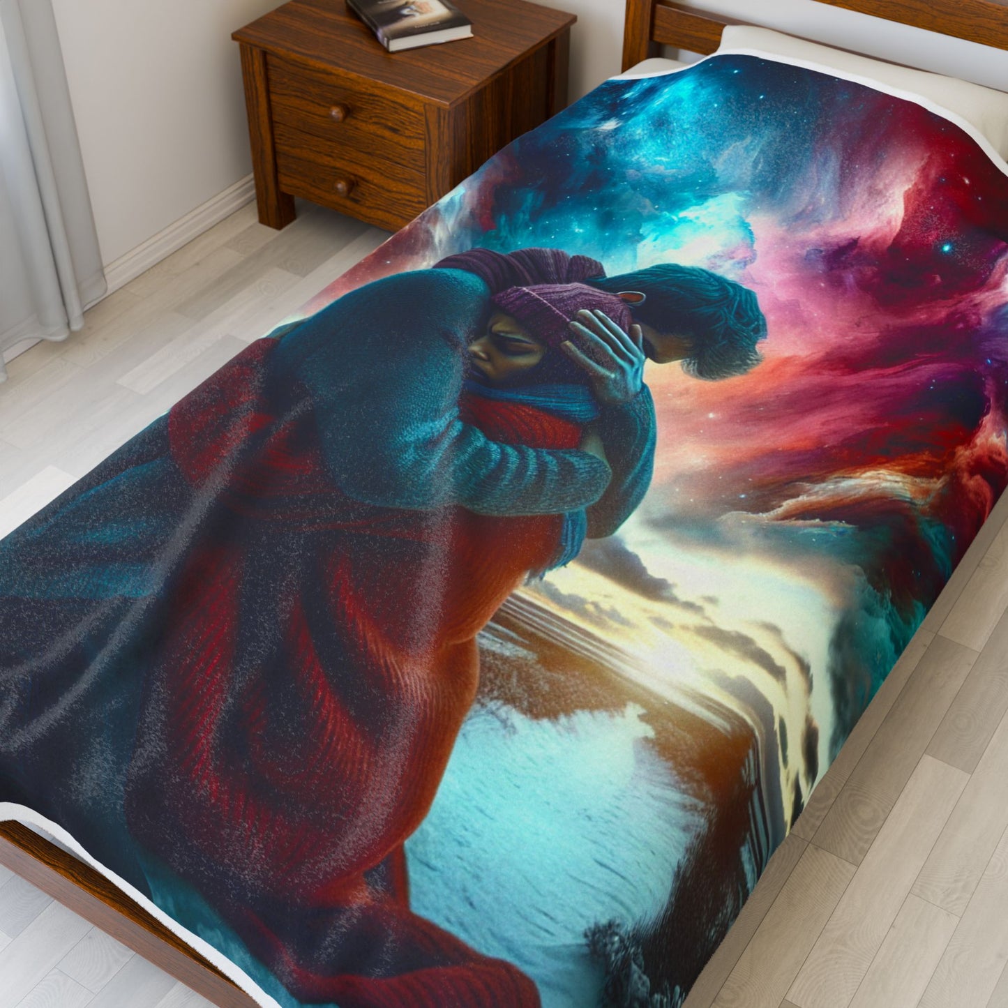 Embrace Under Starlit Skies - Plush Blanket