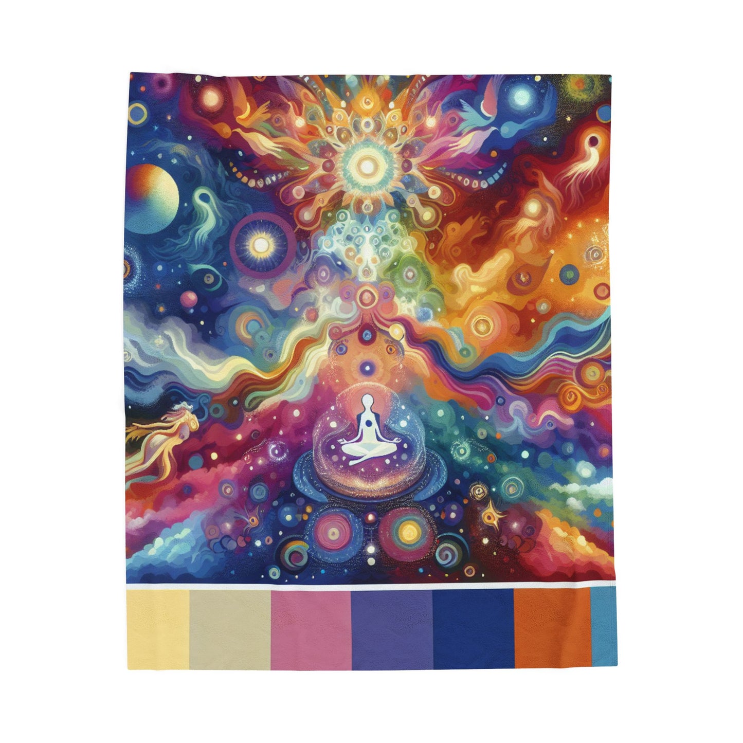 Meditative Cosmic Vortex - Plush Blanket