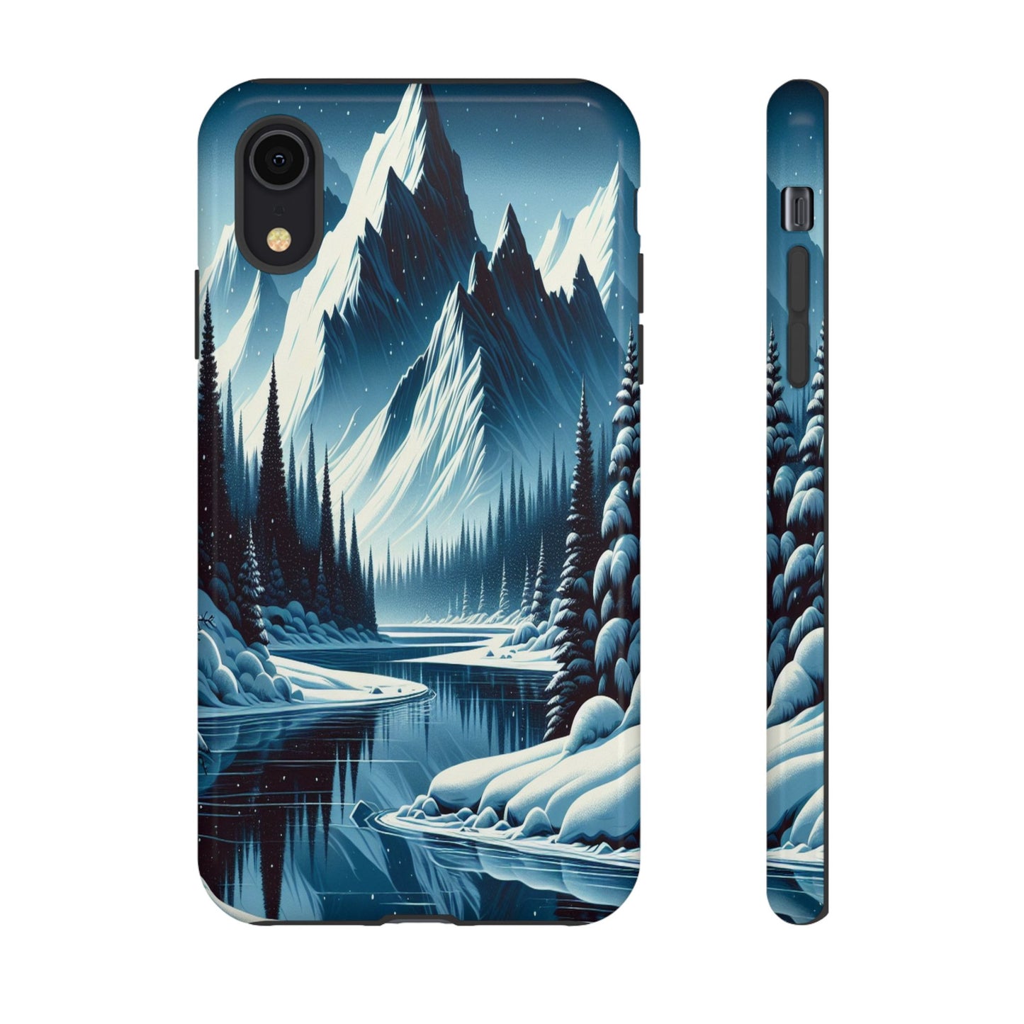 Frozen Peaks and Icy Reflections - Phone Case
