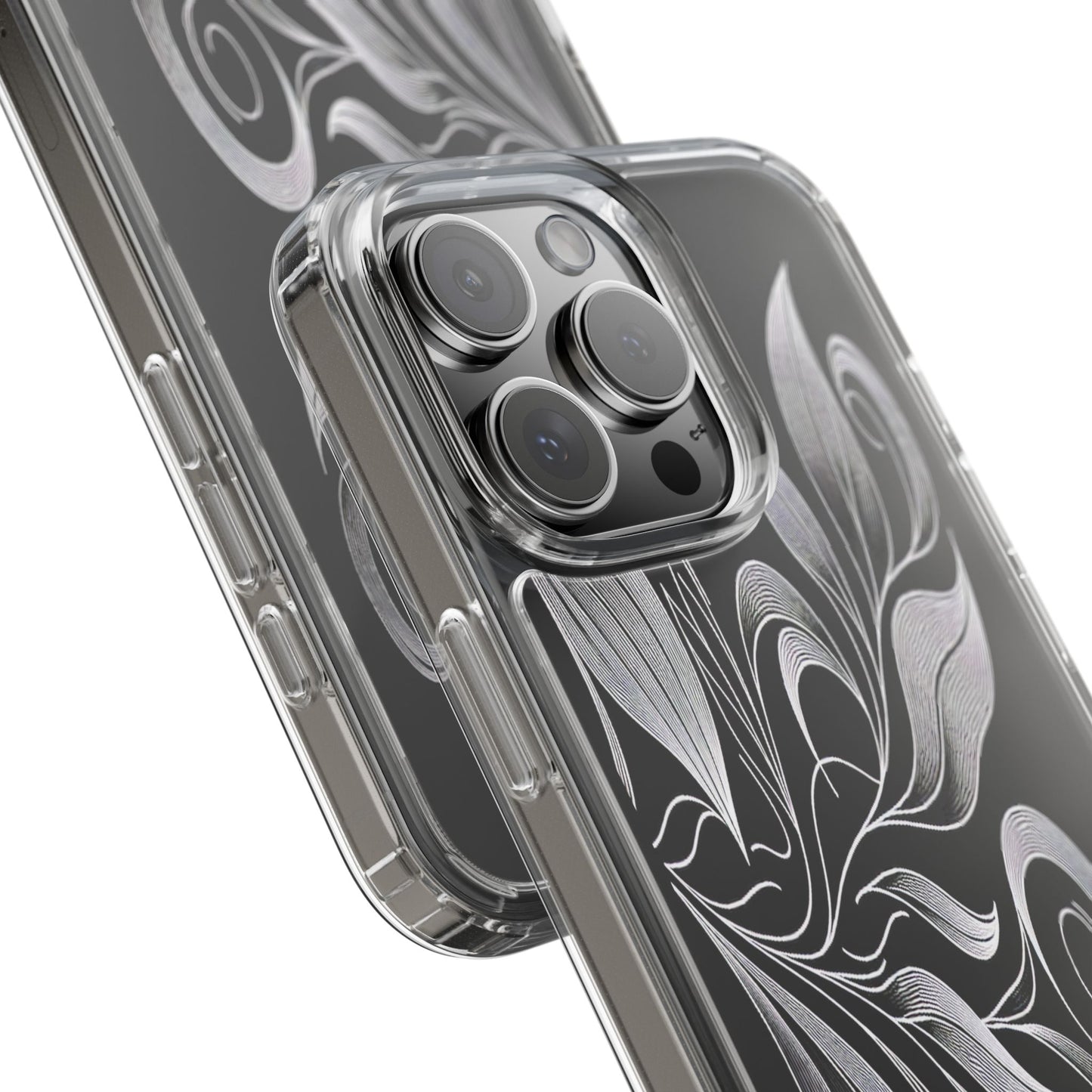 Transparent Nature's Embrace in Linework Iphone Case Compatible With Iphone 16 15 14 - Clear Phone Cover