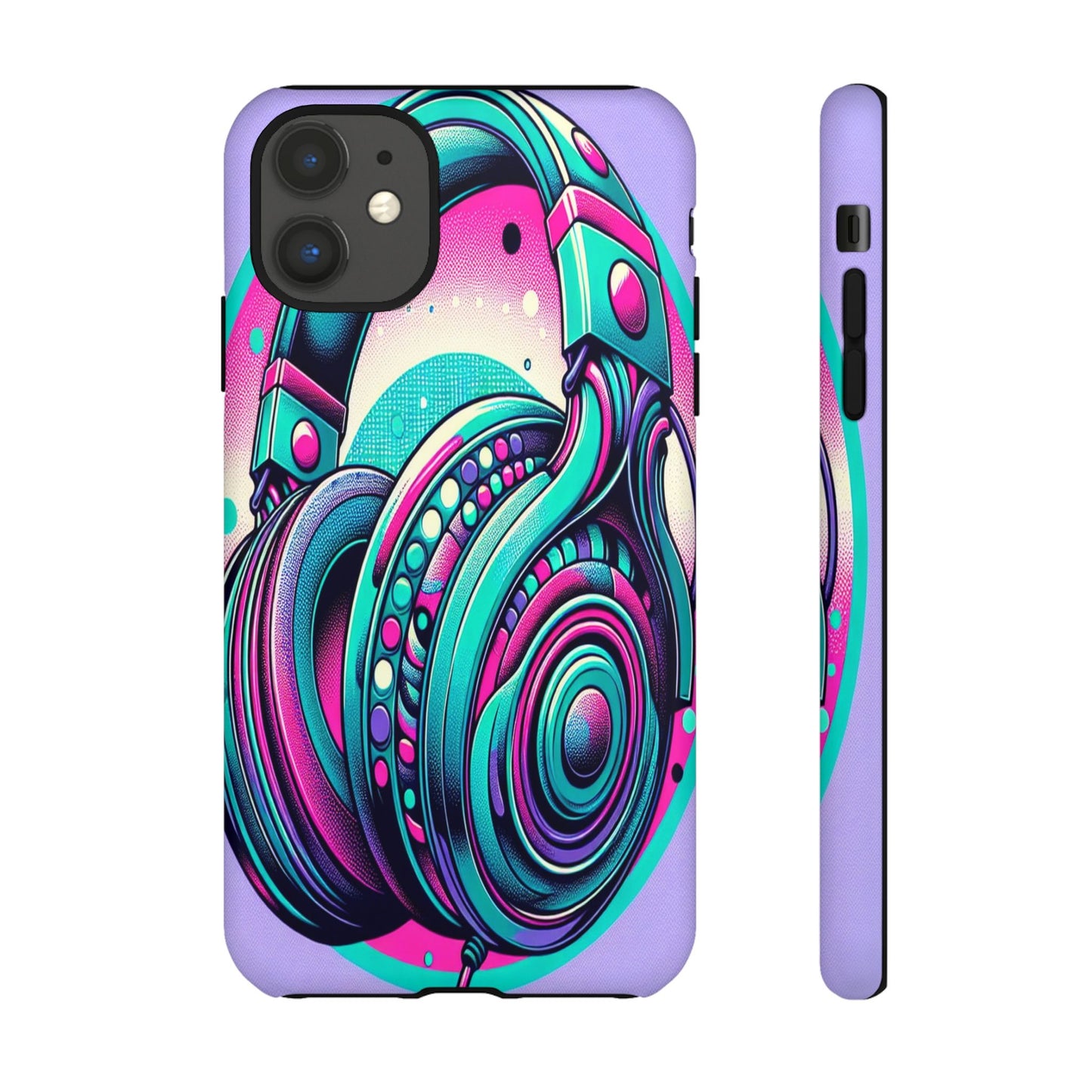 Custom ProtectiveHeadphone Vibes in Electric ColorsIphone Case Compatible With Iphone 16 15 14 - Phone Cover