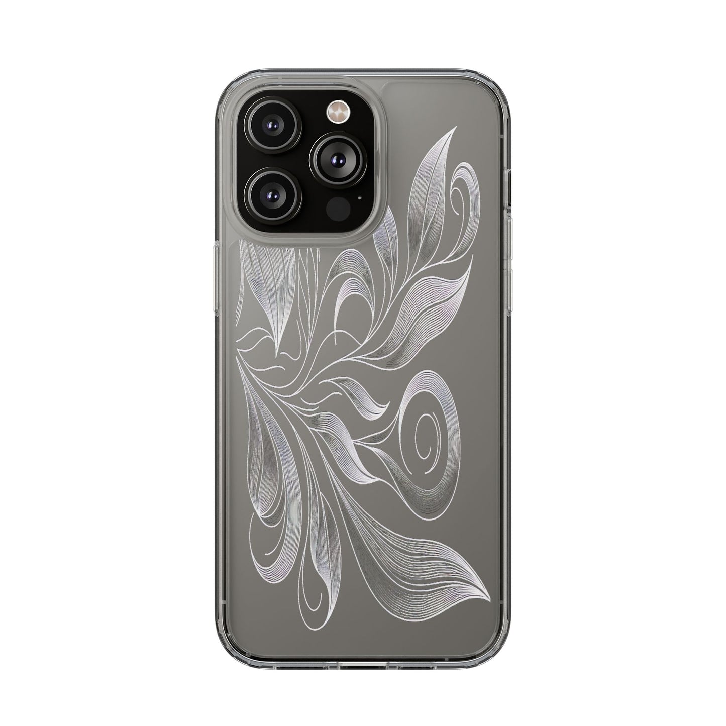 Transparent Nature's Embrace in Linework Iphone Case Compatible With Iphone 16 15 14 - Clear Phone Cover