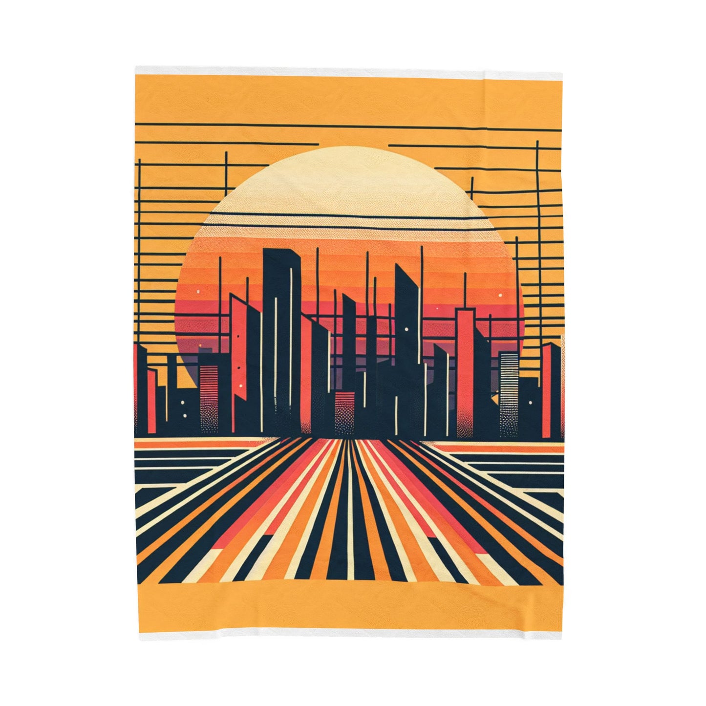 City Lines at Dawn - Plush Blanket