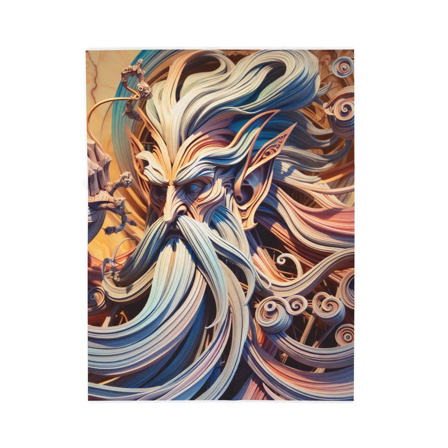 Whiskered Wisps and Swirls- Plush Blanket