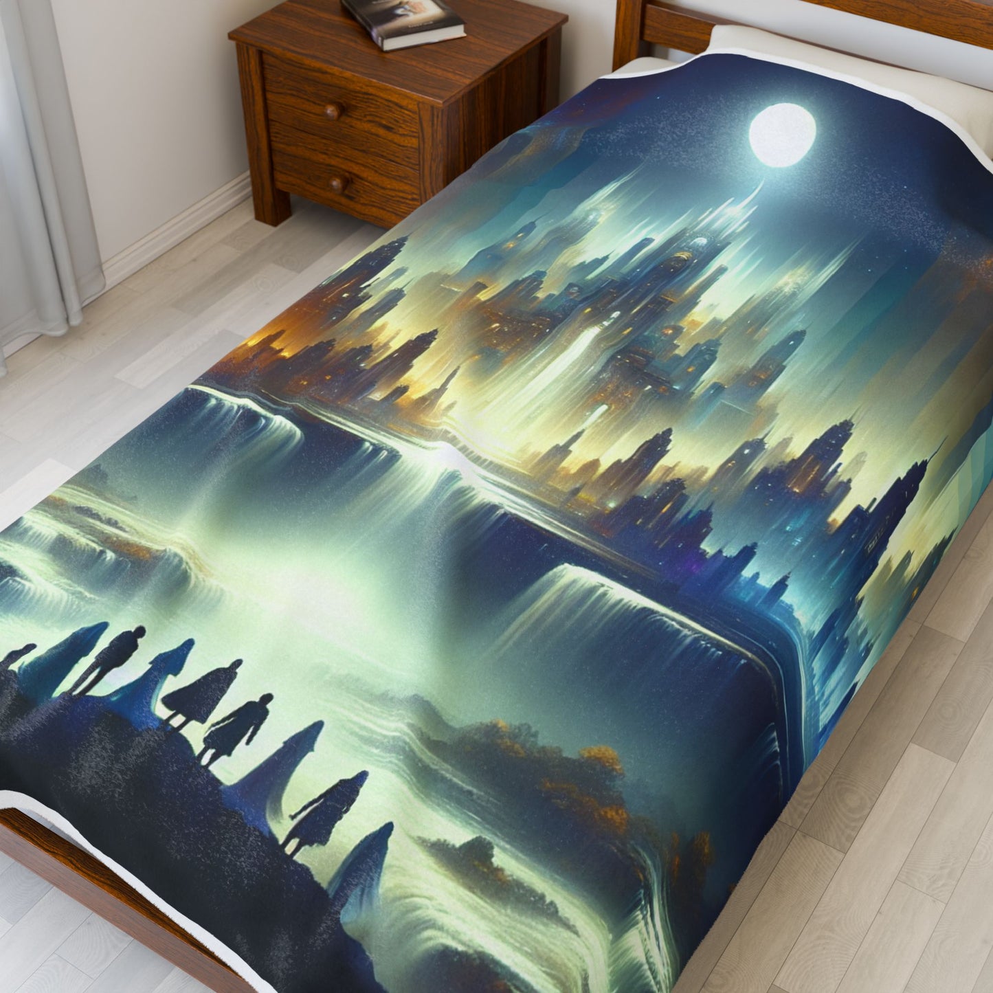 City of Starlight Cascade - Plush Blanket
