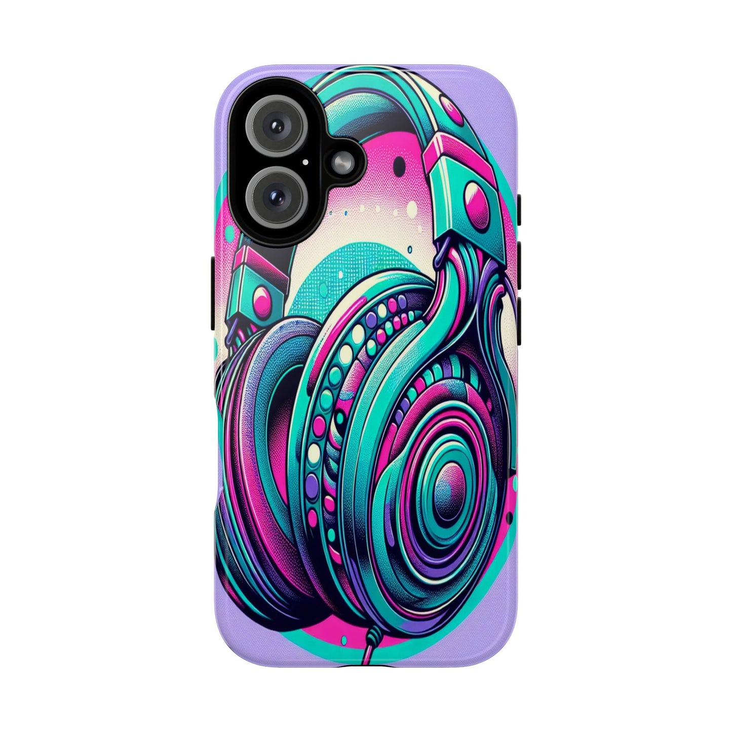 Custom ProtectiveHeadphone Vibes in Electric ColorsIphone Case Compatible With Iphone 16 15 14 - Phone Cover