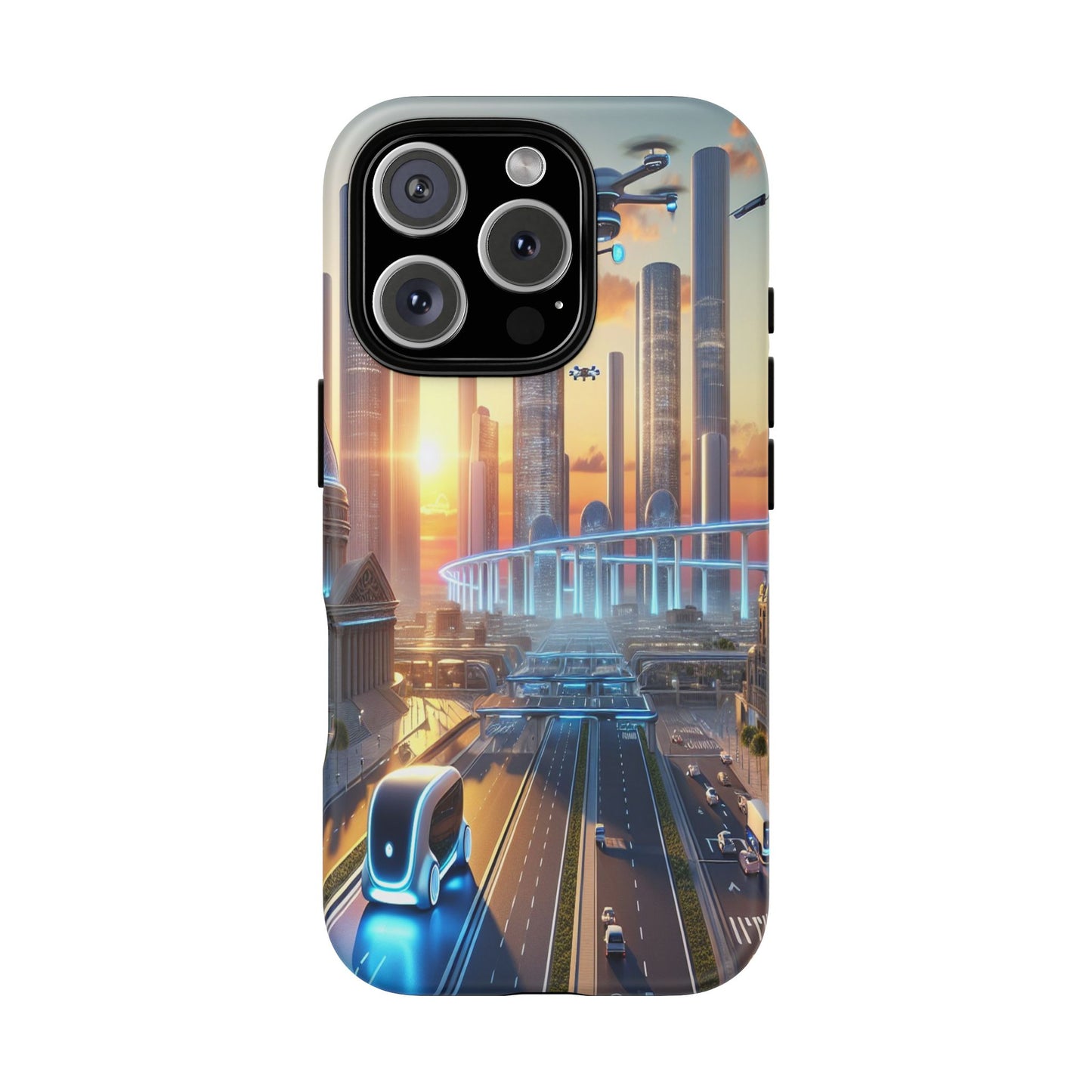 Futuristic Cityscape Unveiled - Phone Case
