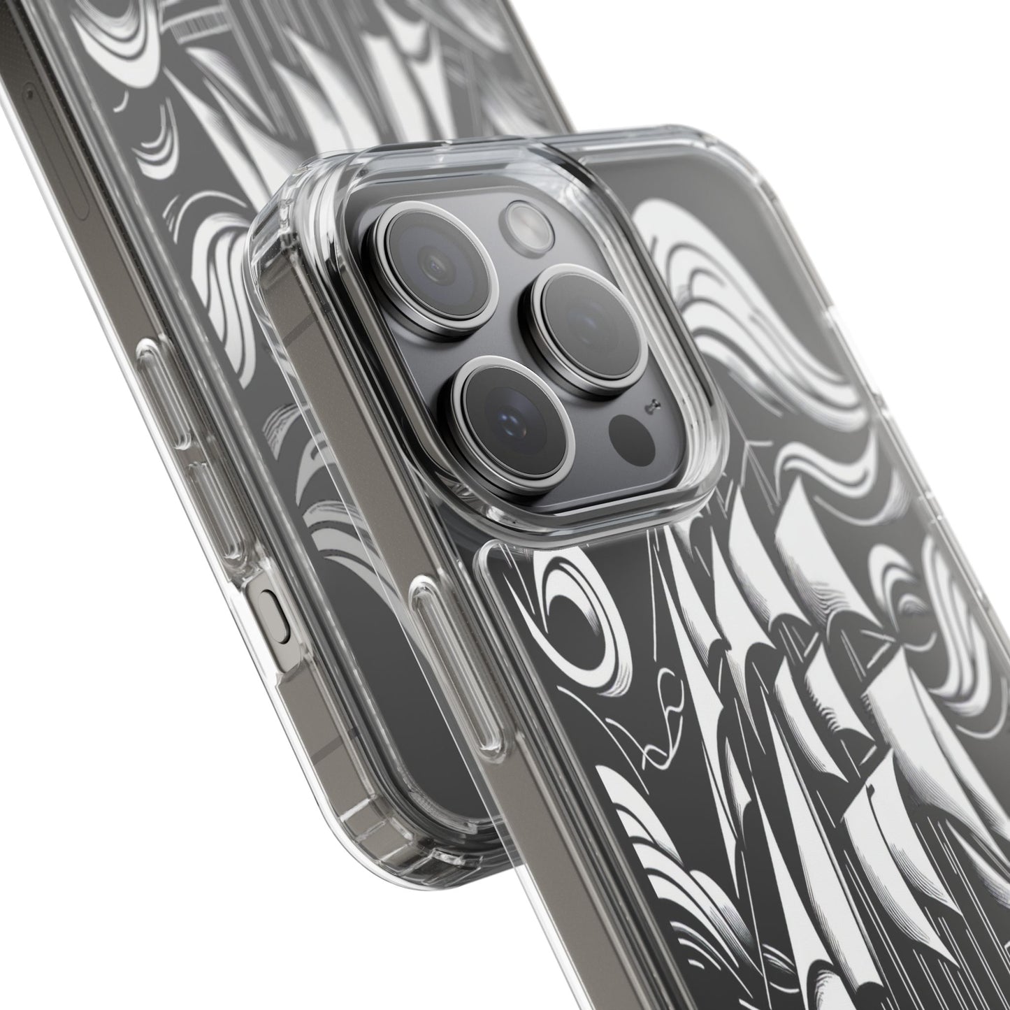 Transparent Journey on the Waves Iphone Case Compatible With Iphone 16 15 14 - Clear Phone Cover