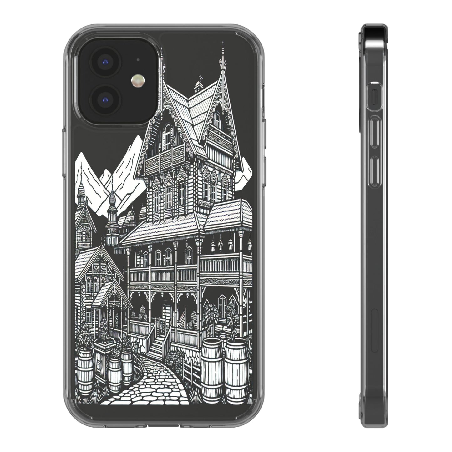 Transparent Rustic Alpine Retreat Iphone Case Compatible With Iphone 16 15 14 - Clear Phone Cover