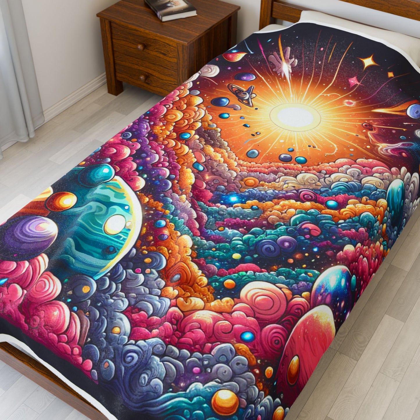 Galaxies Embrace - Plush Blanket
