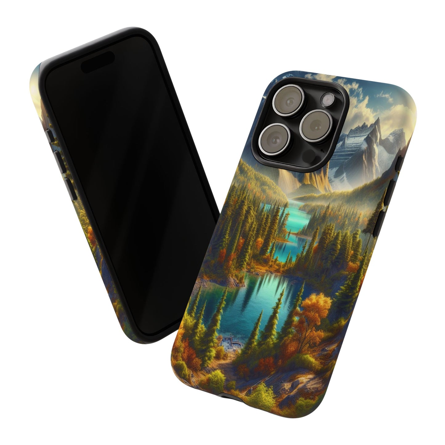 Radiant Peaks and Tranquil Waters - Phone Case