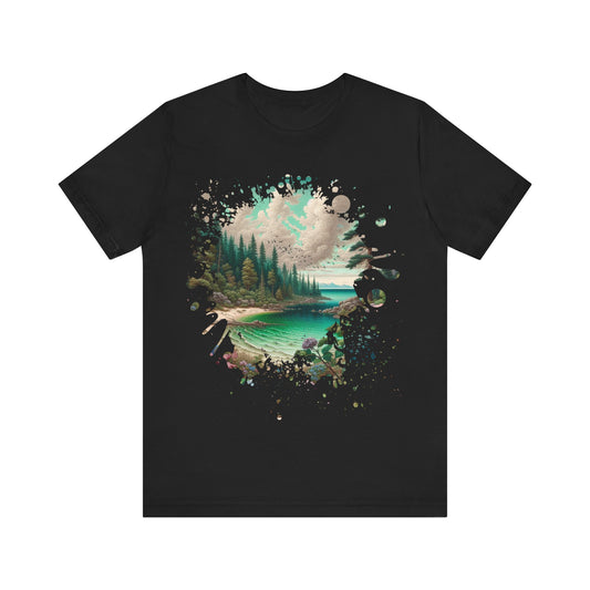 Emerald Cove with Hydrangeas - Jersey Short Sleeve Tee