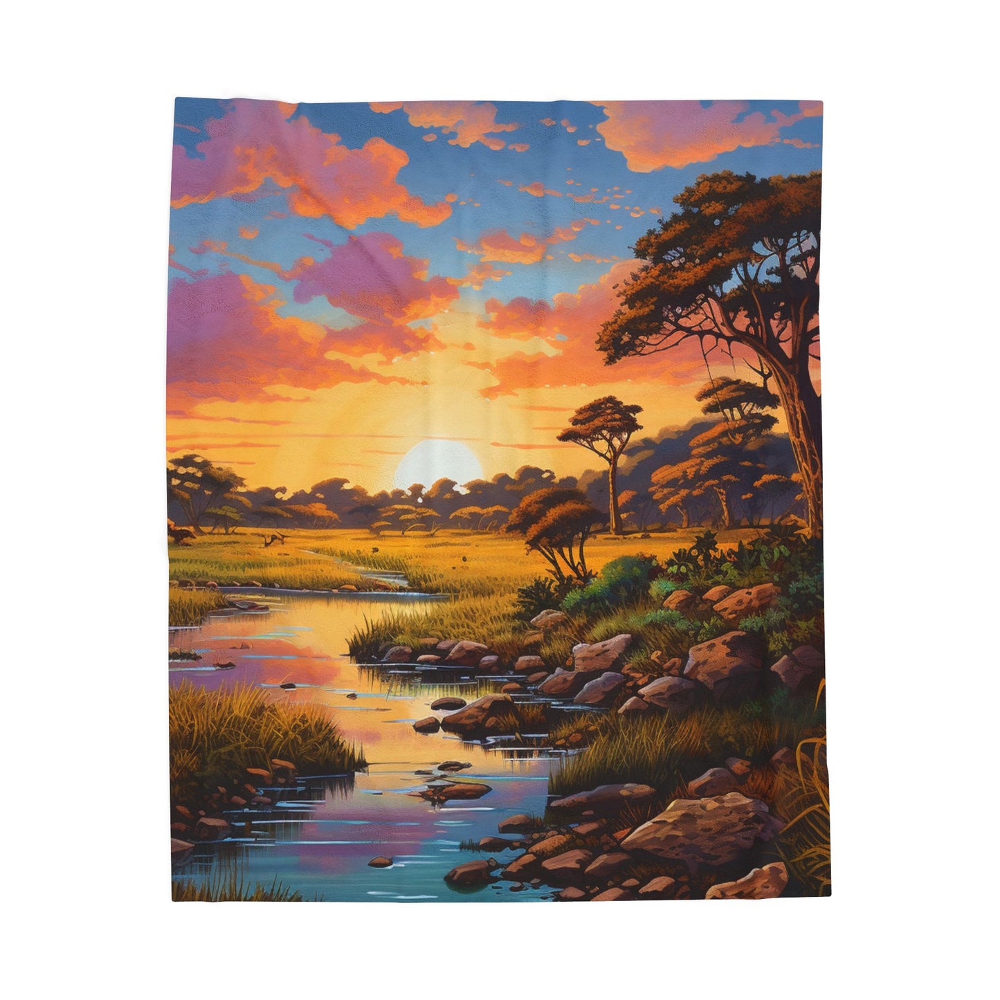 Savanna Sunset Serenity- Plush Blanket