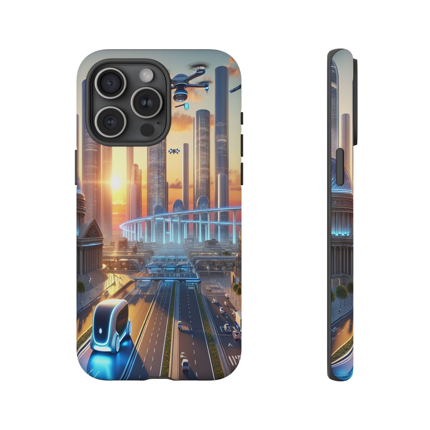 Futuristic Cityscape Unveiled - Phone Case