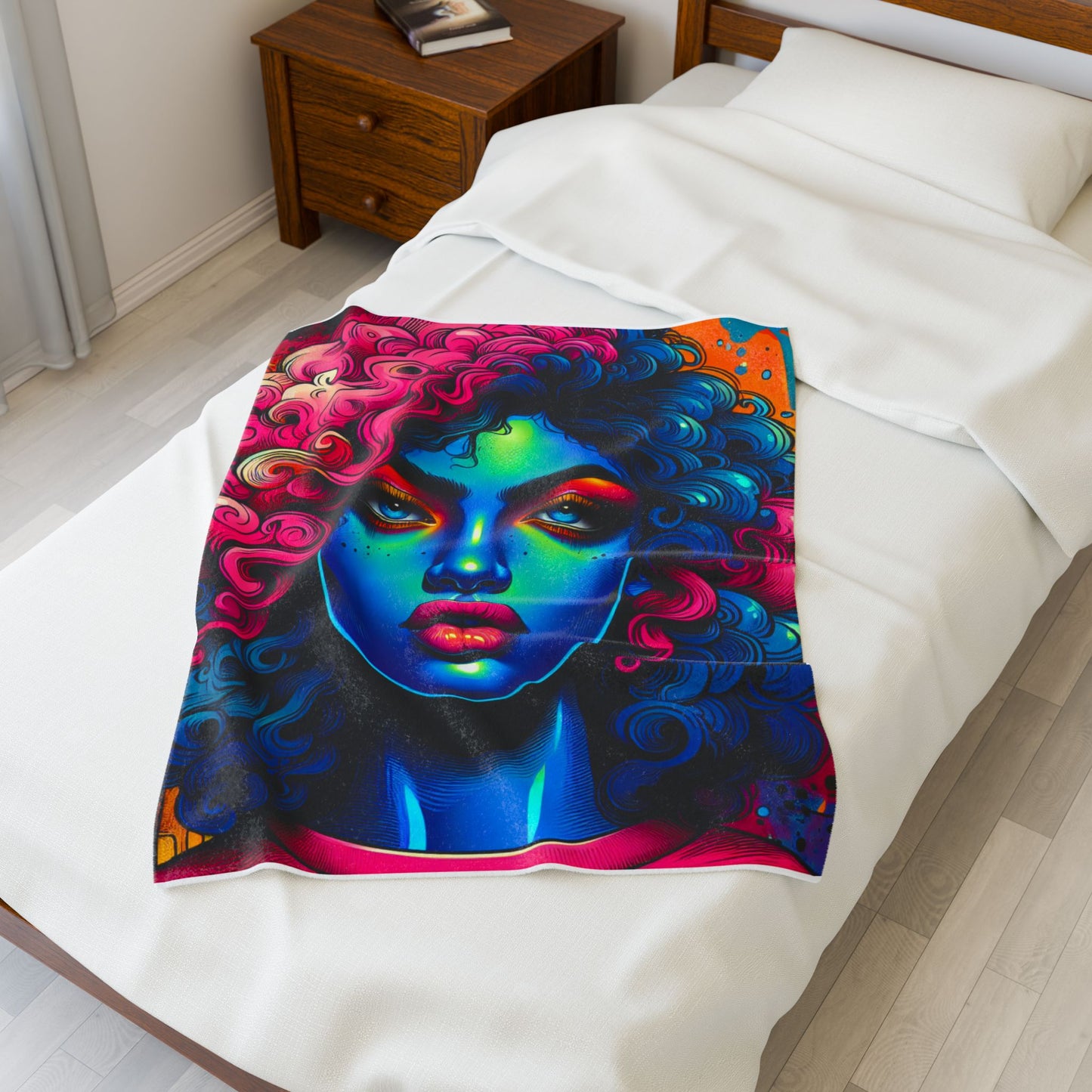 Neon Portraiture Fusion- Plush Blanket
