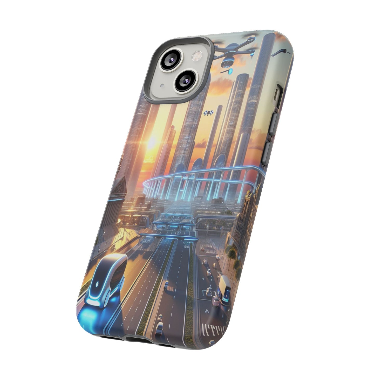 Futuristic Cityscape Unveiled - Phone Case