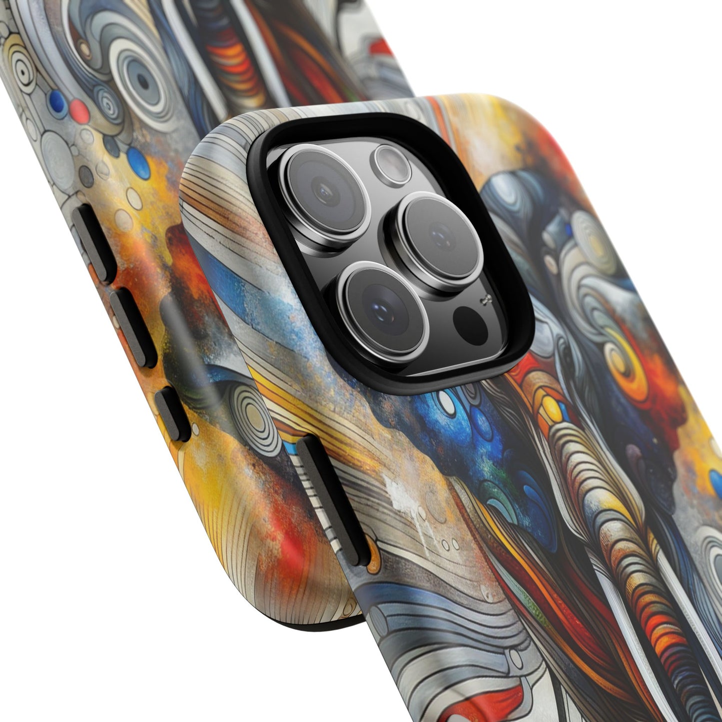 Protective Elephant in Swirling Colors Iphone Case Compatible With Iphone 16 15 14 - Phone Cover