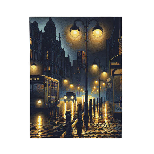 Illuminated Streetscape - Plush Blanket