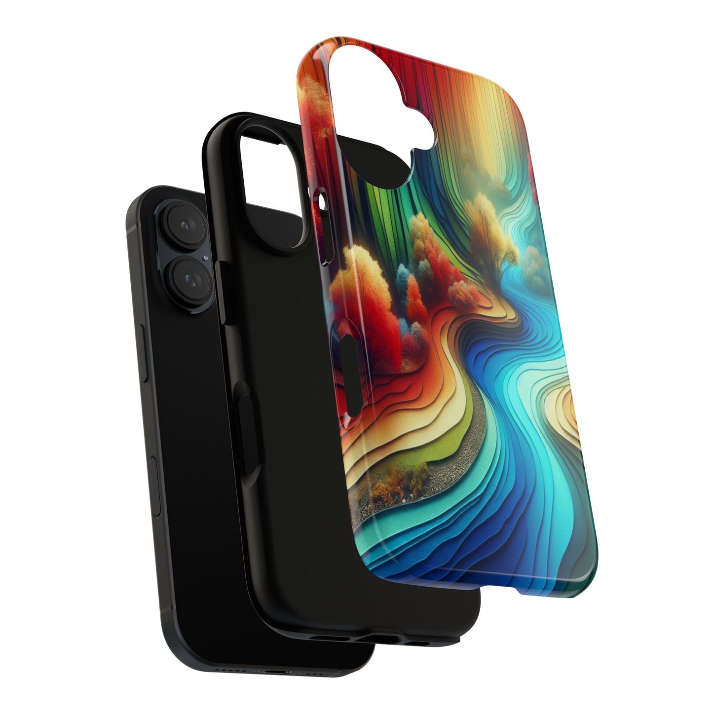 Protective River of Colors Iphone Case Compatible With Iphone 16 15 14 - Iphone Cover