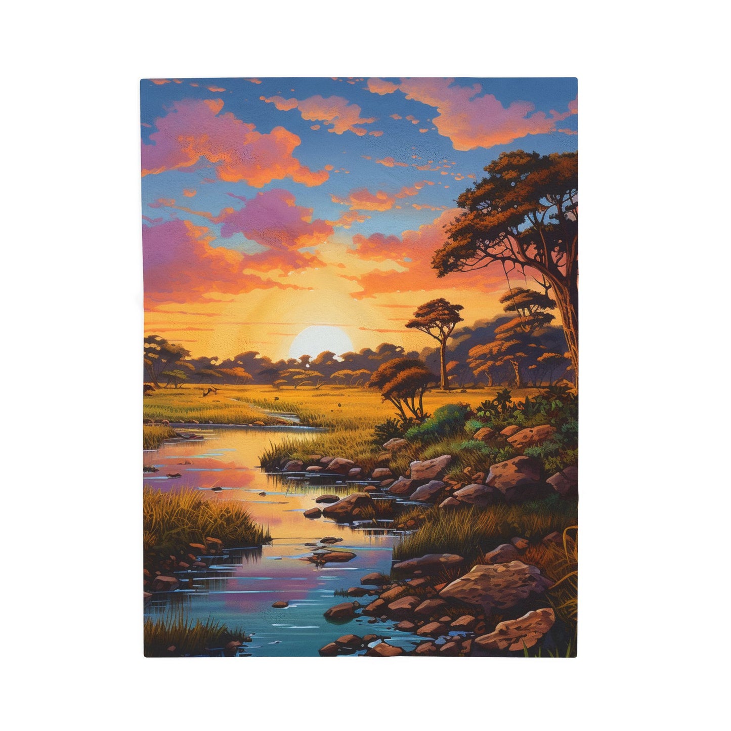 Savanna Sunset Serenity- Plush Blanket