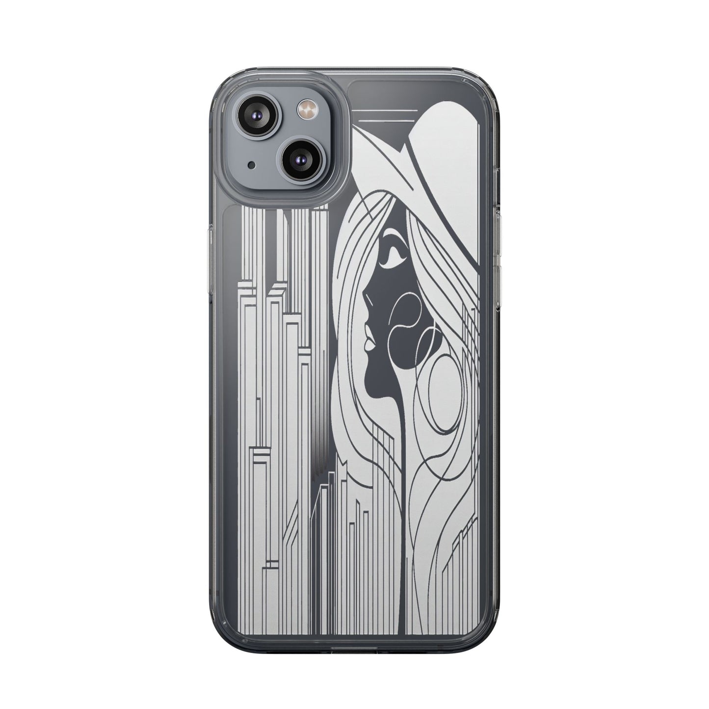 Transparent Silhouette of a Modern Vision Iphone Case Compatible With Iphone 16 15 14 - Clear Phone Cover