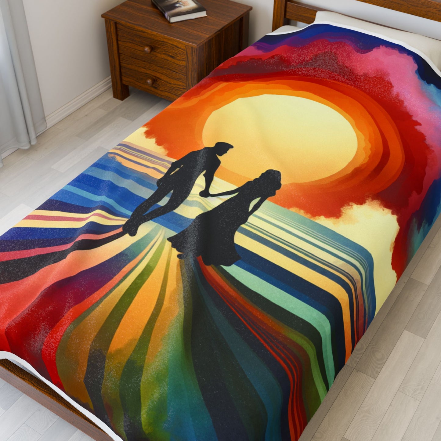 Silhouettes in the Glow - Plush Blanket