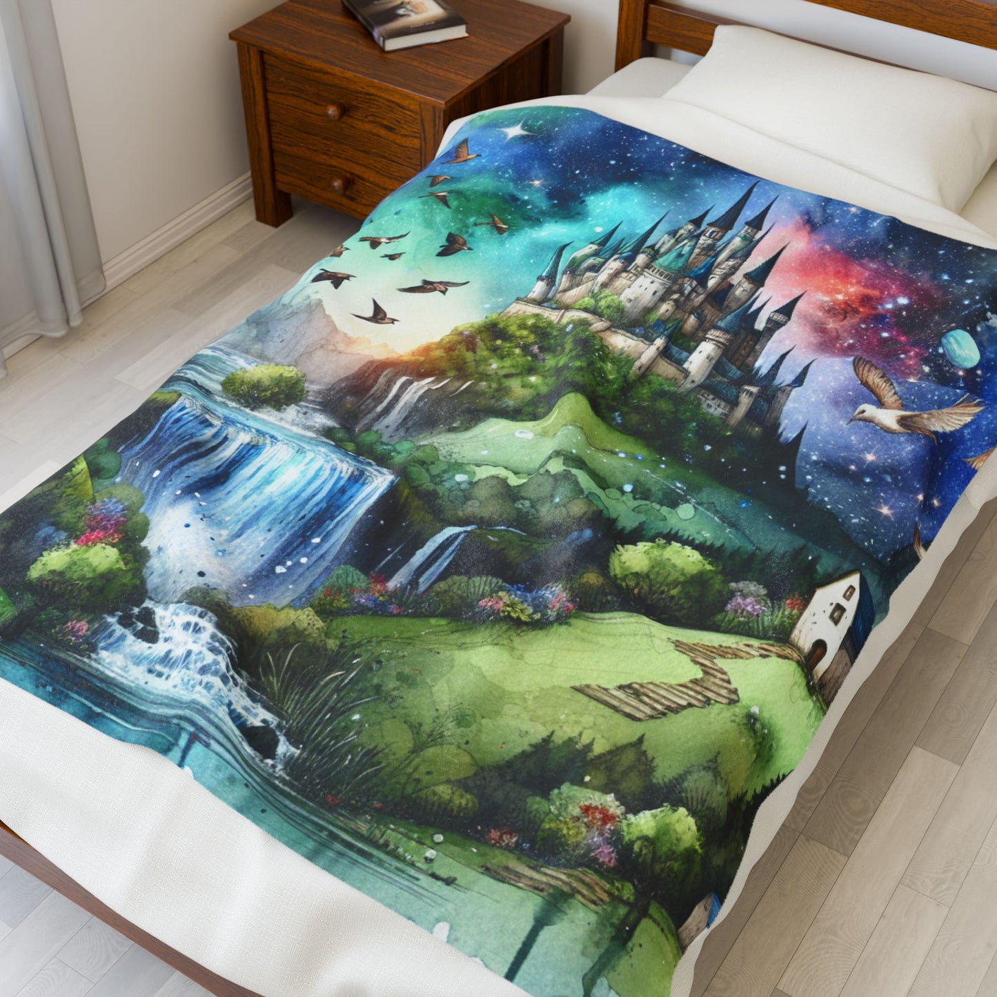 Enchanted Landscape of Dreams - Plush Blanket