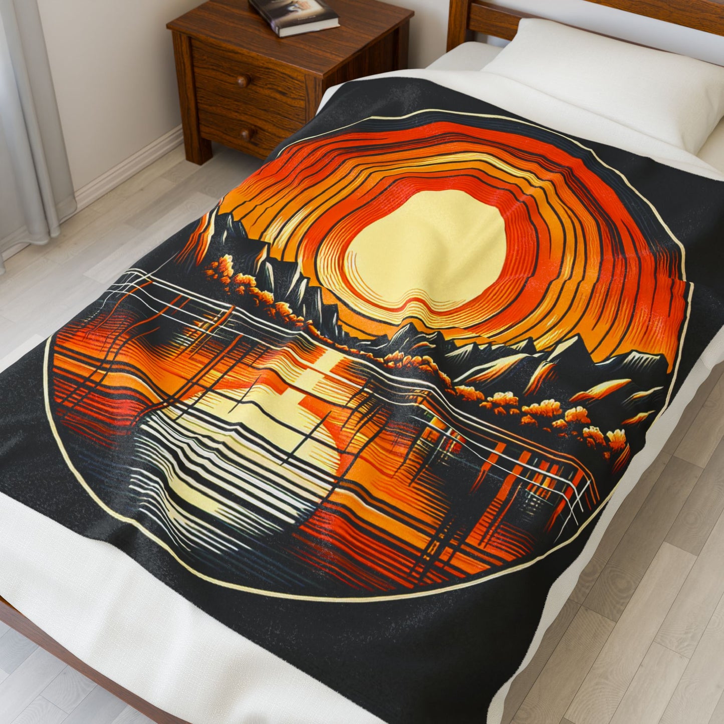 Rippling Radiance at Dusk- Plush Blanket