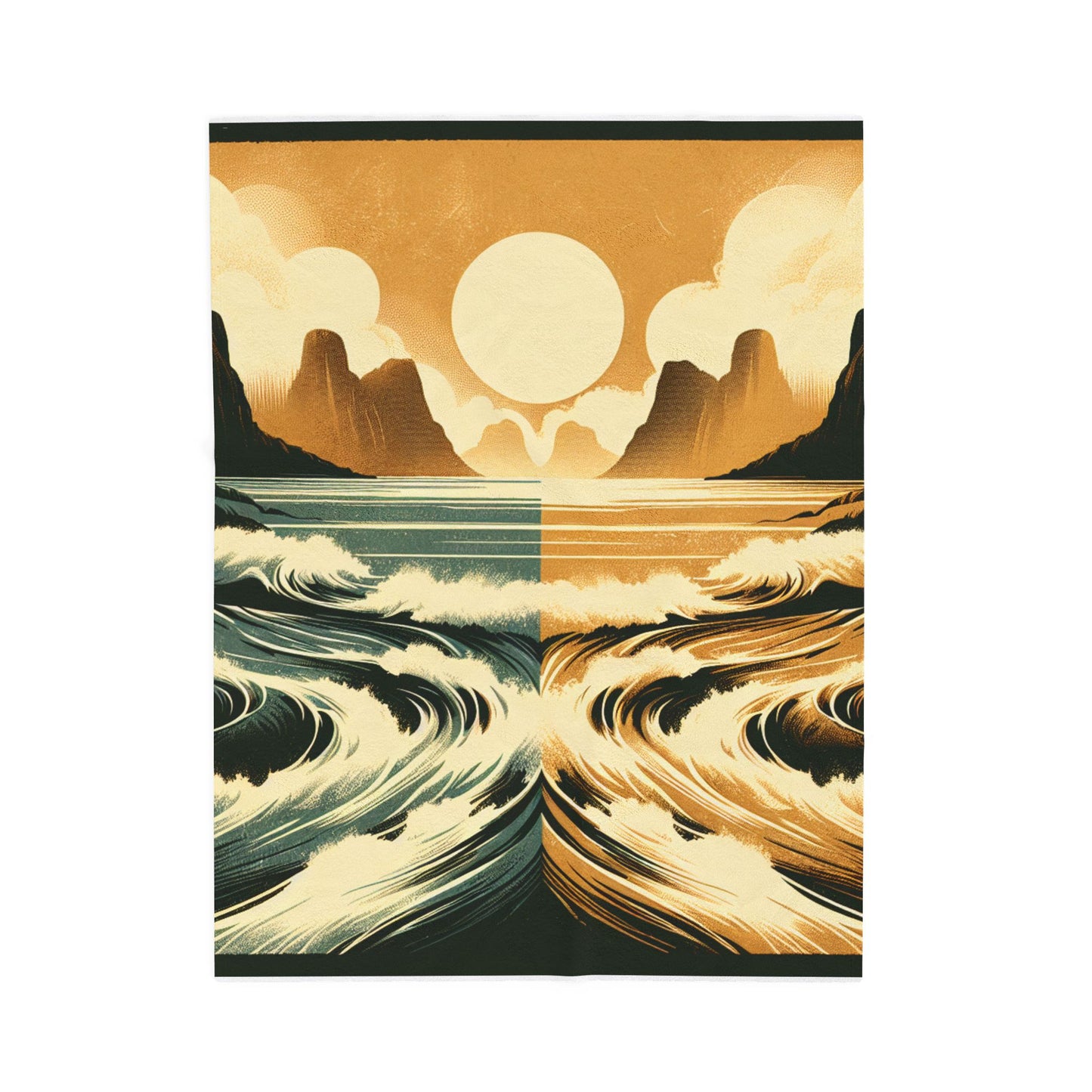 Rippling Tranquility at Dawn - Plush Blanket