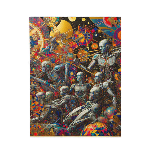 Robotic Odyssey Unfolding - Plush Blanket