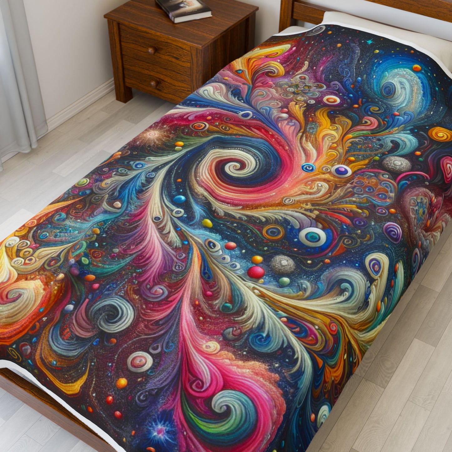 Galactic Swirls Unleashed - Plush Blanket