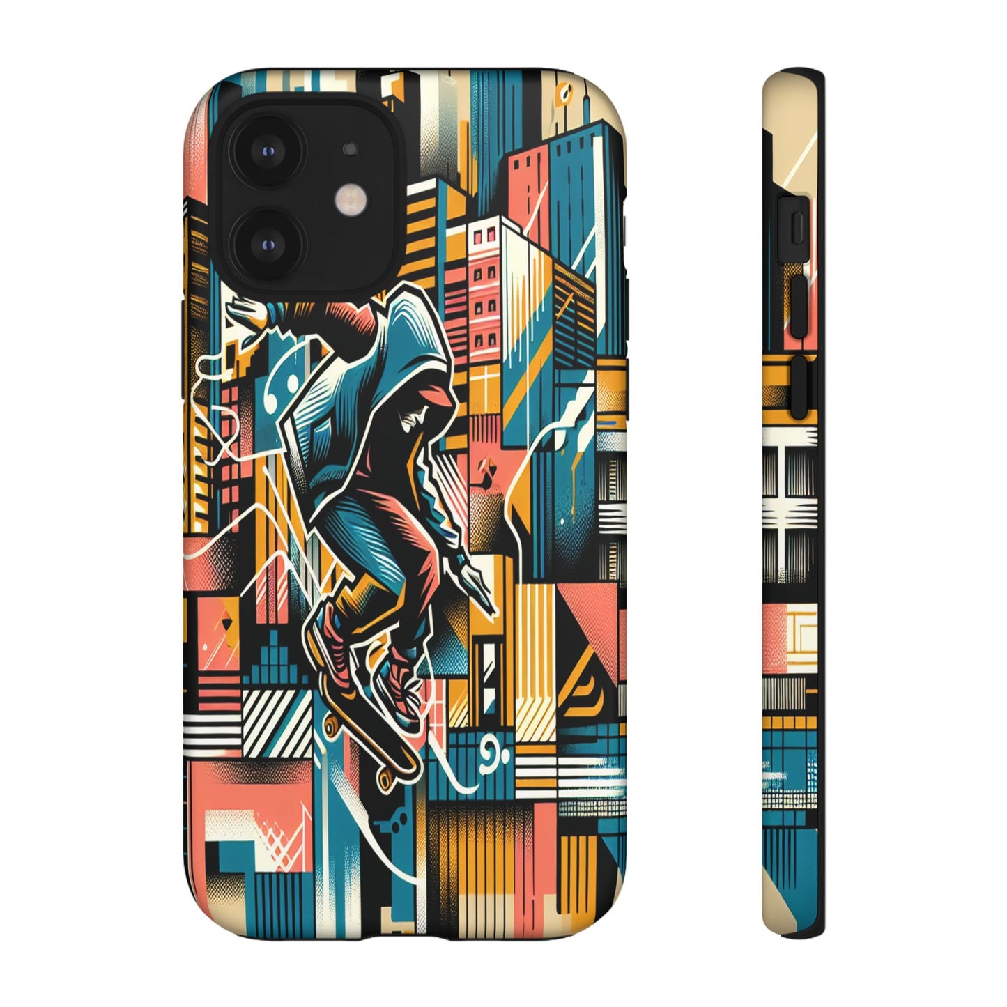 Skater in the Cityscape - Phone Case
