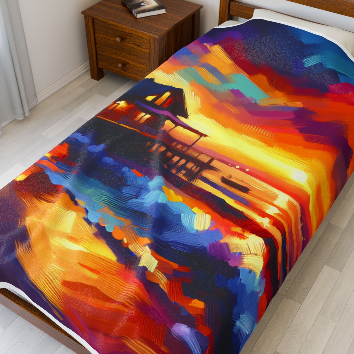 Seaside Repose at Dusk - Plush Blanket