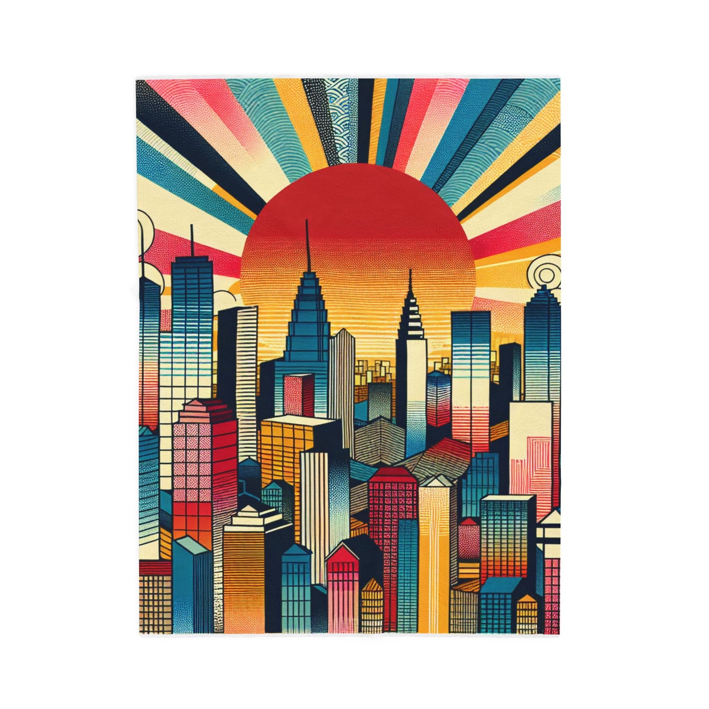 Radiant Metropolis Vista - Plush Blanket