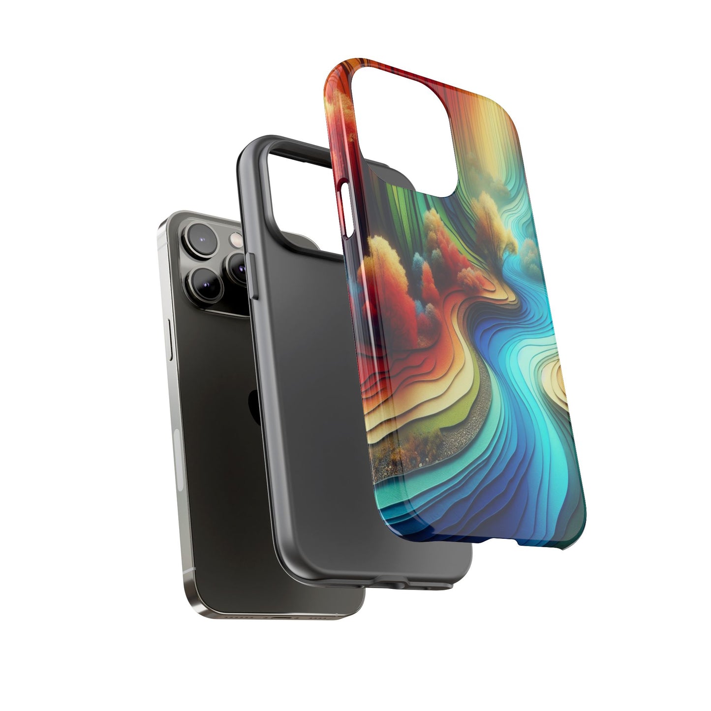Protective River of Colors Iphone Case Compatible With Iphone 16 15 14 - Iphone Cover