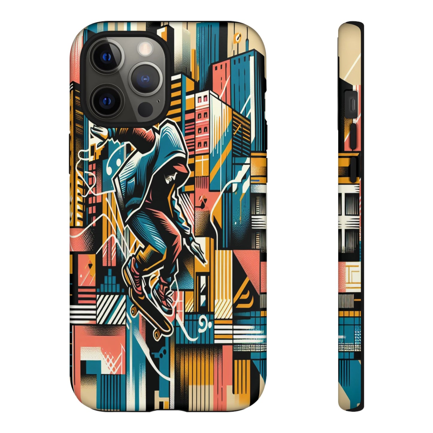 Skater in the Cityscape - Phone Case