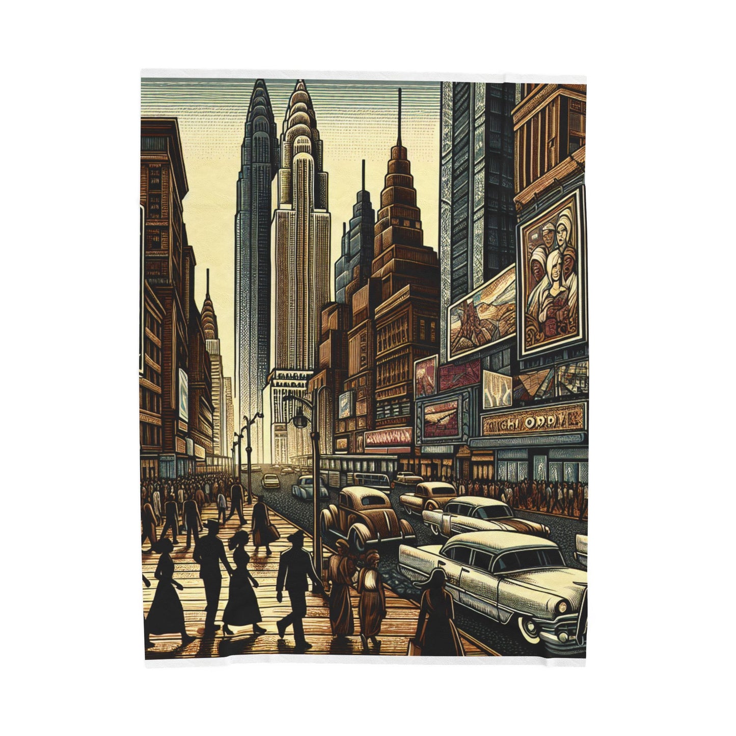 City Life Panorama - Plush Blanket
