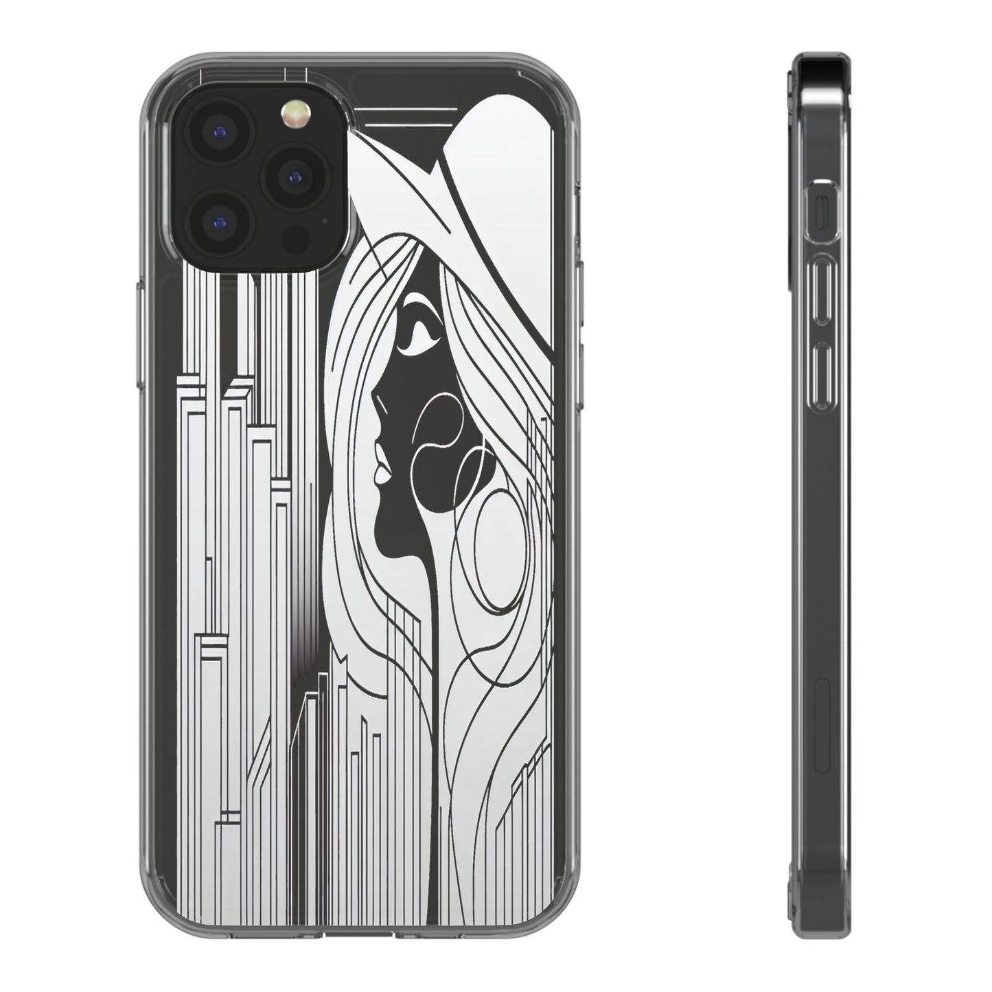 Transparent Silhouette of a Modern Vision Iphone Case Compatible With Iphone 16 15 14 - Clear Phone Cover