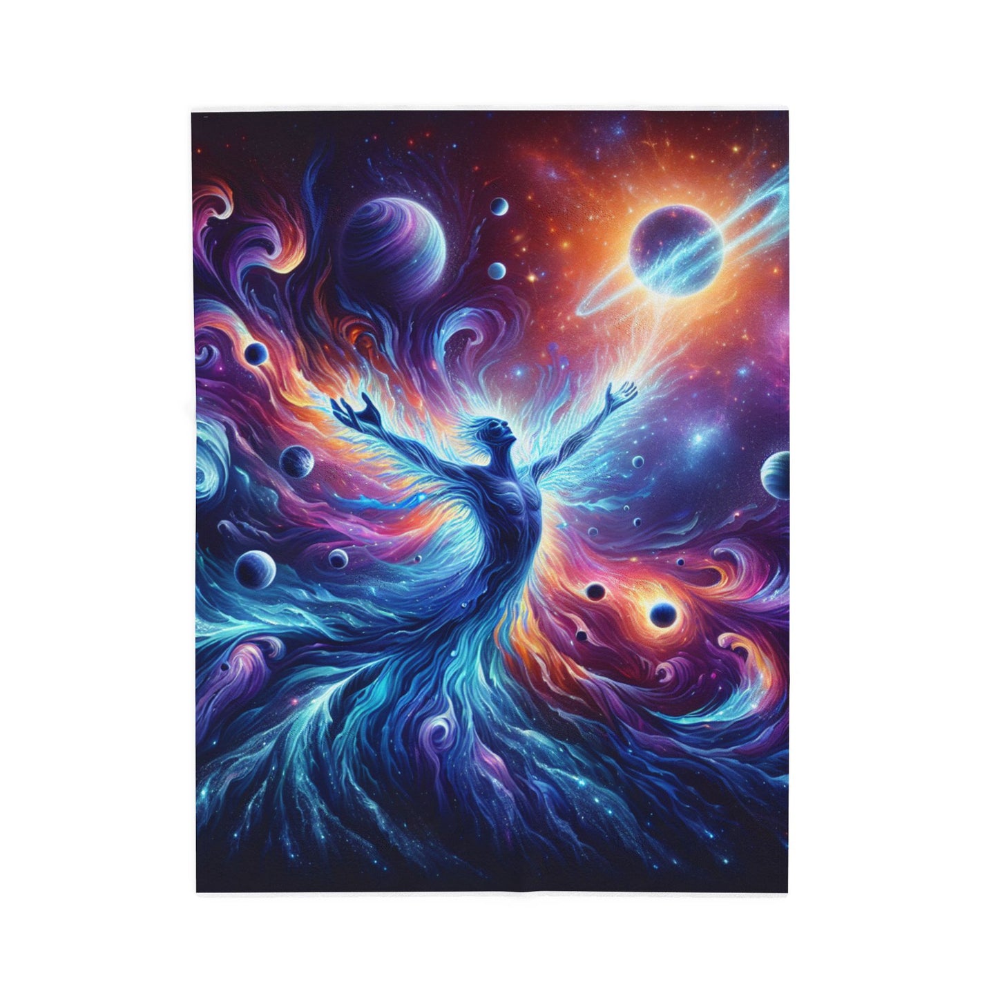 Majestic Cosmos Unleashed - Plush Blanket